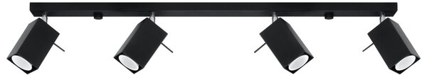 Lampada a soffitto MERIDA 4L nero 4xGU10 10W acciaio 16x6x80cm Sollux Lighting