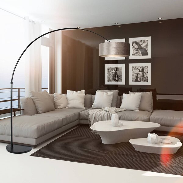 Steinhauer Lampada ad arco Sparkled Light, Nero, Soggiorno / Sala da pranzo, Metallo, Moderno, Lampada da terra