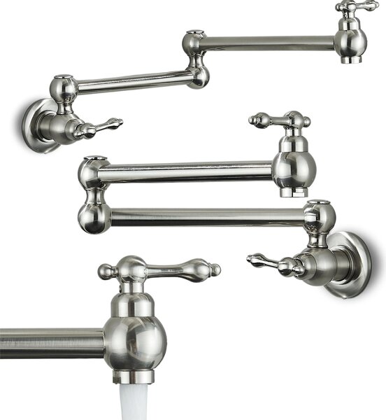 Rubinetto da cucina Ari Concord, miscelatore lavello in acciaio inox satinato, beccuccio pieghevole, aeratore integrato, cartuccia Vetroceramica