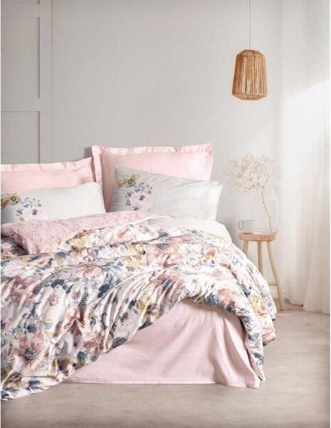 L'Essentiel Linge de Maison, Dalya - Polvere, set copripiumino king-size in raso (FR), polvere, 100% raso di cotone, 240 x 220 cm
