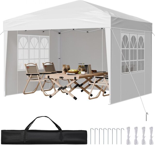 Gazebo pieghevole 2,95x2,95x2,63 m - tenda da festa bianca - tenda da giardino - gazebo versatile per eventi e celebrazioni