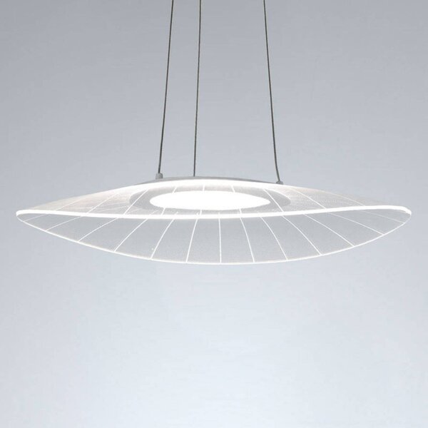 Fabas Luce Lampada a sospensione LED Vela, bianca, Oval, 59 cm x 43 cm