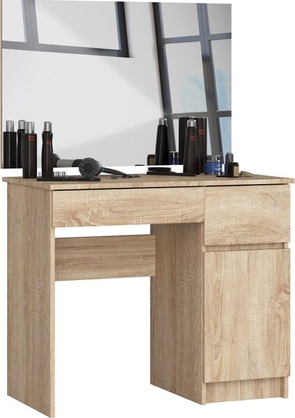 Akord Toeletta Con Specchio Lato Destro Rovere Sonoma 90X50X142 Cm