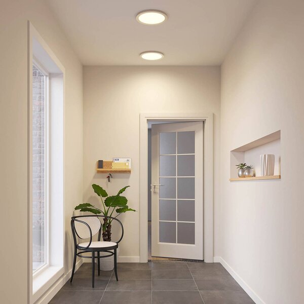 Plafoniera a LED Aureka PRIOS, Alluminio / Grigio / Zincato, Soggiorno / Sala da pranzo, Alluminio, Moderno, Plafoniera LED