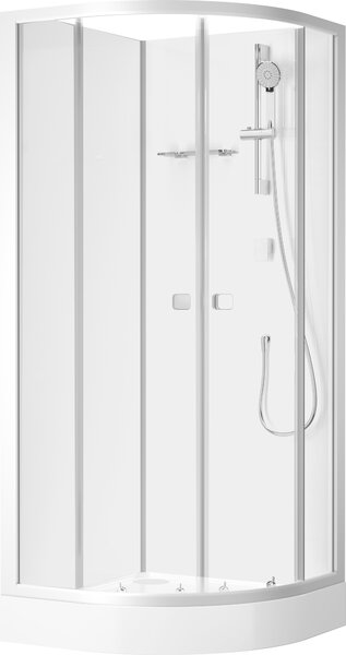 Cabina doccia 85x85 MARWELL doccia completa Shower Fresh Round - 85x85x205cm - doccia rotonda con porte scorrevoli - profili in alluminio di alta qualità