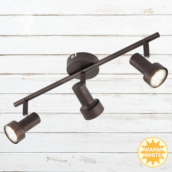 Faretto LED da soffitto, 48 cm, 9 W, rame, lampade Briloner