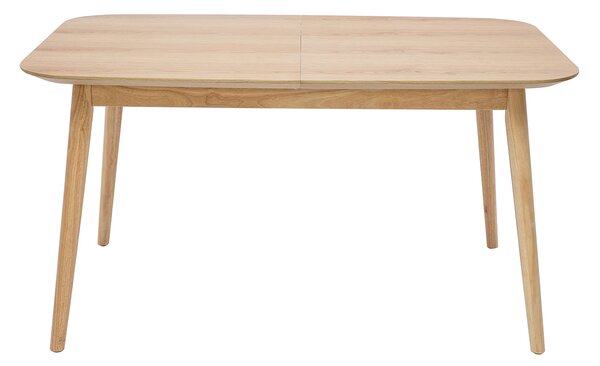 Tavolo allungabile con allunghe integrate rettangolare in legno chiaro rovere L140-170 cm ANK