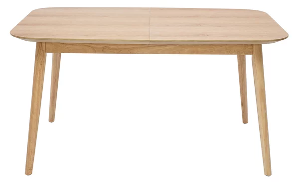 Tavolo allungabile con allunghe integrate rettangolare in legno chiaro rovere L140-170 cm ANK