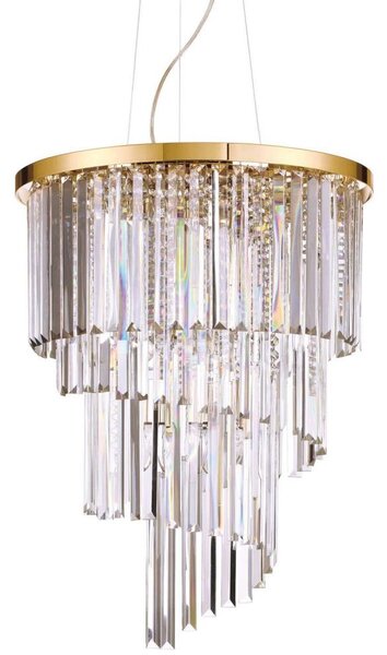 Ideal Lux - Lampadario di cristallo a sospensione CARLTON 12xE14/40W/230V oro