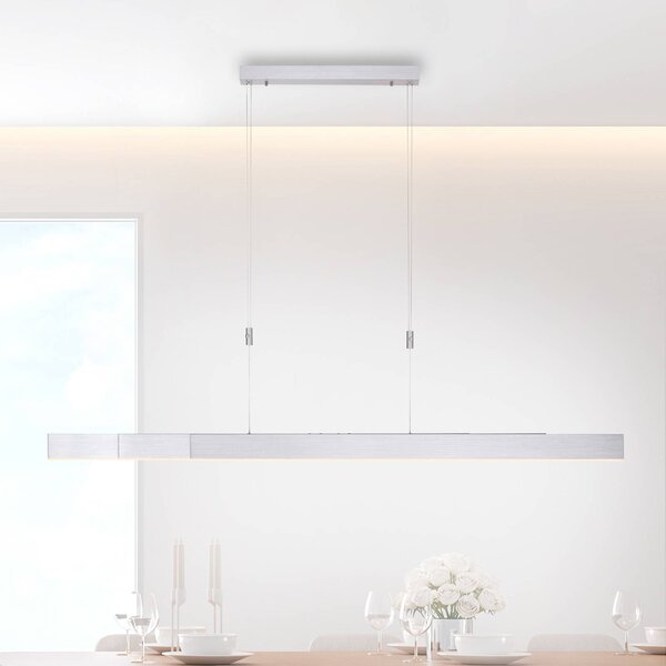 PURE Lampada LED a sospensione Moto, diamante, dimmerabile Pure, Alluminio / Grigio / Zincato, Soggiorno / Sala da pranzo, Metallo, Moderno