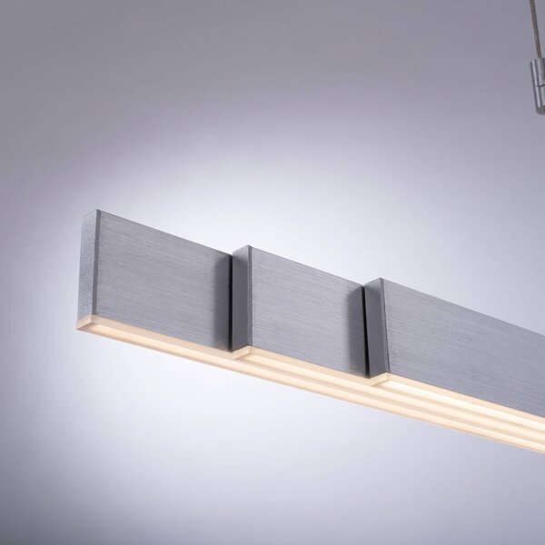PURE Lampada LED a sospensione Moto, diamante, dimmerabile Pure, Alluminio / Grigio / Zincato, Soggiorno / Sala da pranzo, Metallo, Moderno