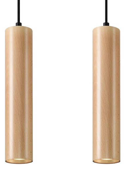 Lampada a sospensione LINO 2 in legno 2xGU10 10W legna 90x6x30cm Sollux Lighting