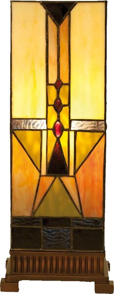 Lampada da tavolo Tiffany Clayre & Eef 18x18x45 cm in vetro marrone beige