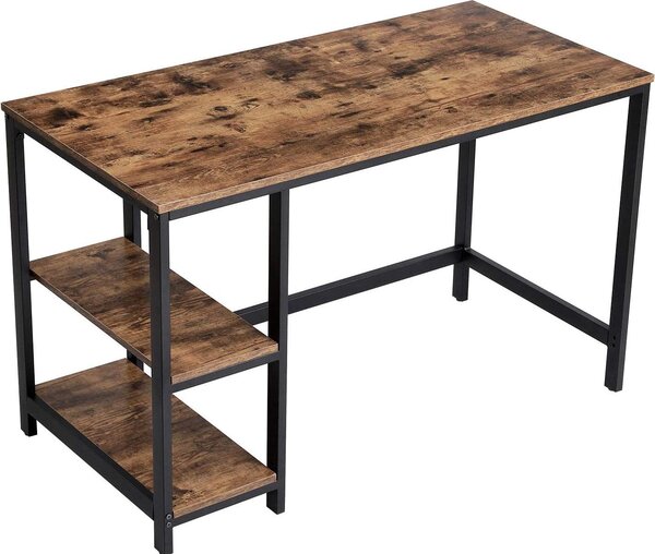Scrivania Fabrice 120cm 2 ripiani - marrone rustico/nero