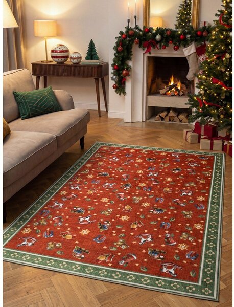 Tappeto rosso/verde a tema natalizio 160x230 cm Toy's Delight Nostalgic Noel Red Green – Villeroy&Boch
