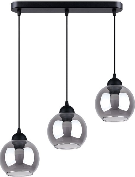 Lampada a sospensione ALINO 3 nero 3xE27 15W acciaio 117x15x45cm Sollux Lighting