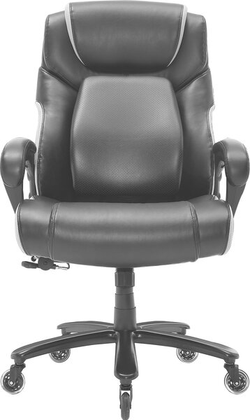 Sedia da ufficio per impieghi gravosi di SucceBuy, ampia e alta, portata 180 kg, supporto lombare regolabile, sedile ampio e densamente imbottito, stabile base in metallo, rotelle silenziose, ideale per lunghe ore di lavoro
