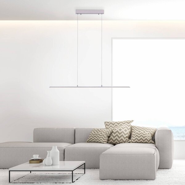 PURE Lampada a sospensione LED Lite, argento, 100 cm, CCT, dimmerabile