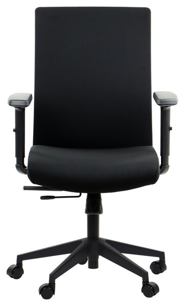 Sedia da ufficio ergonomica girevole RIVERTON F/L, braccioli regolabili, seduta scorrevole (avanti-indietro), nero