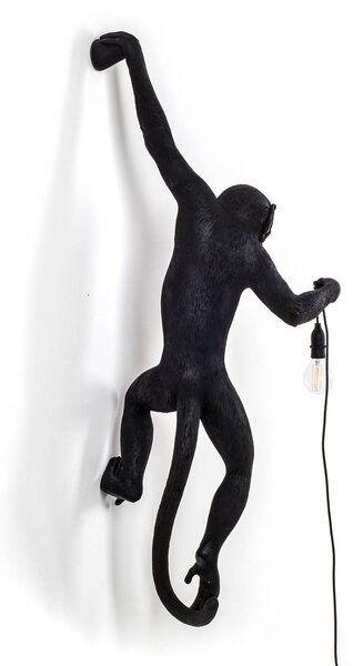 SELETTI Applique LED da esterni Monkey Lamp sinistra nero, Nero, Plastica, Design