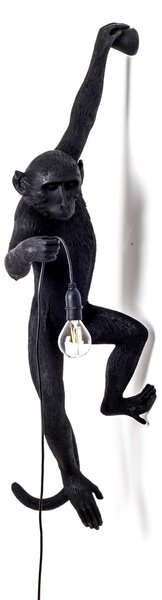 SELETTI Applique LED da esterni Monkey Lamp sinistra nero, Nero, Plastica, Design