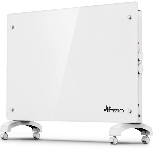 Stufa elettrica a convezione, modello con vetro - Potenza: 2000 W - Larghezza: 82 cm - Colore: Bianco - Per uso interno