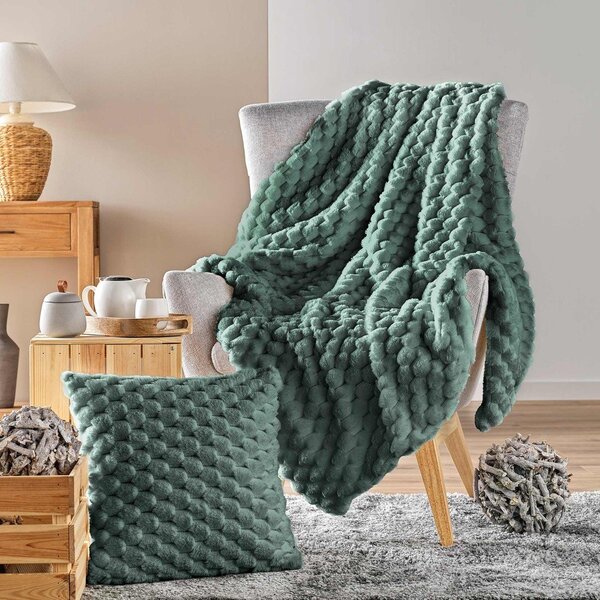 Coperta verde in micropile 220x240 cm Frosty – douceur d'intérieur