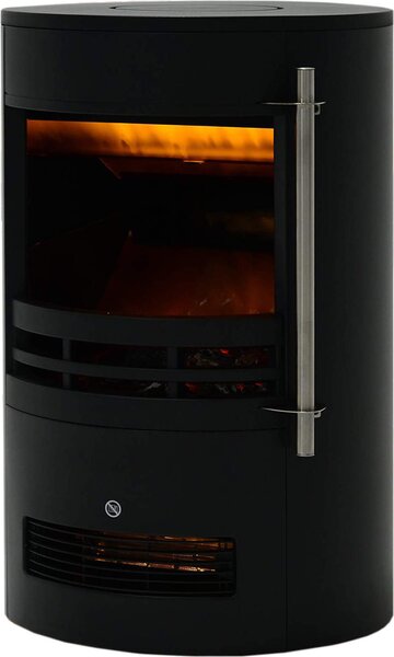 Rebecca Mobili caminetto elettrico effetto fiamma LED 3D regolabile 1000W 2000W nero