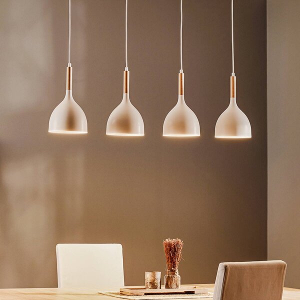 Lampada a sospensione Noak Luminex, dimmerabile, Bianco / Opale, Soggiorno / Sala da pranzo, Metallo, Lampada a sospensione