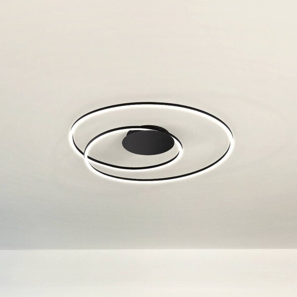 FISCHER & HONSEL Plafoniera soffitto HOLY, dimmerabile, Nero, Soggiorno / Sala da pranzo, Metallo, Moderno, Plafoniera