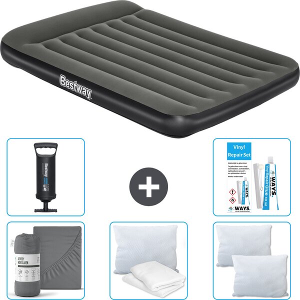 Materasso gonfiabile Bestway - Letto alla francese - 137 x 191 x 30 cm - Verde - Accessori inclusi