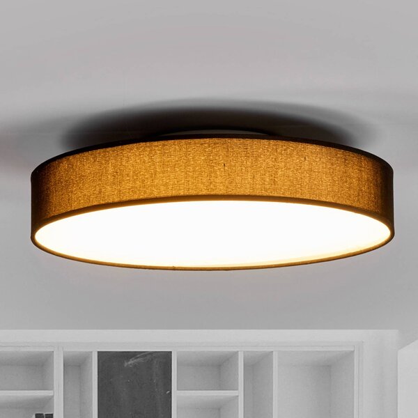Plafoniera soffitto Saira Lindby, Nero, Soggiorno / Sala da pranzo, Tessuto / Stoffa / Seta, Moderno, Plafoniera