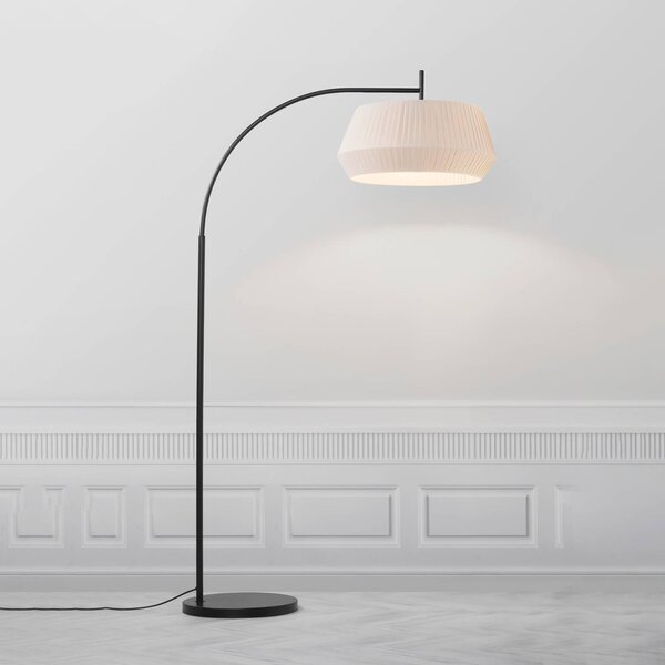 Nordlux Lampada ad arco Dicte, Crema / Ambra, Soggiorno / Sala da pranzo, Tessuto / Stoffa / Seta, Scandinavo, Lampada da terra