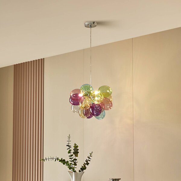 Lampada a sospensione in vetro Diborah Lucande, dimmerabile, Multicolore, Soggiorno / Sala da pranzo, Vetro, Design, Lampada a sospensione