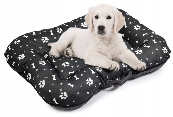 Letto per cani grande L: 95 x 75 cm Materasso impermeabile per cani Materasso per cani grandi e piccoli Codura colore: nero con motivo bianco Divano per cani