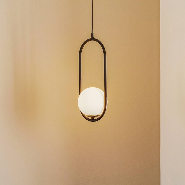Lampada a sospensione in vetro Samba Jupiter, dimmerabile, Nero, Soggiorno / Sala da pranzo, Vetro, Moderno, Lampada a sospensione