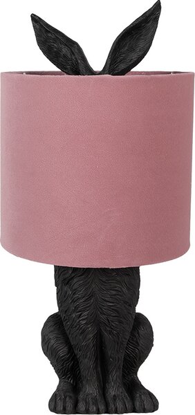 Clayre & Eef Lampada da tavolo Rabbit Ø 20x43 cm Nero Rosa Plastica