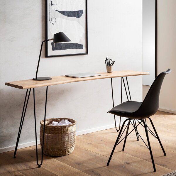 Scrivania residenziale 150 cm in legno massiccio di acacia scrivania per ufficio scrivania per computer bordo albero | Wohnling