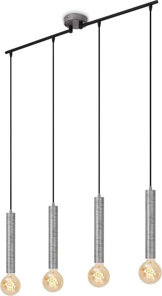 Briloner Leuchten LONGA - Lampade a sospensione - 4031044 - Silver Crafted - 4 luci - Attacco E27 max. 60 Watt - 85 x 10 x 110 cm