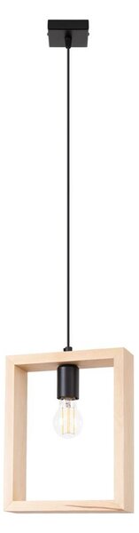 Lampada a sospensione ARIES in legno naturale 1xE27 15W acciaio/legno 133x8x24cm Sollux Lighting