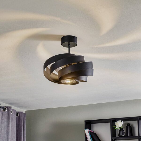 Plafoniera soffitto Vento Domiluce, dimmerabile, Nero, Soggiorno / Sala da pranzo, Metallo, Moderno, Plafoniera
