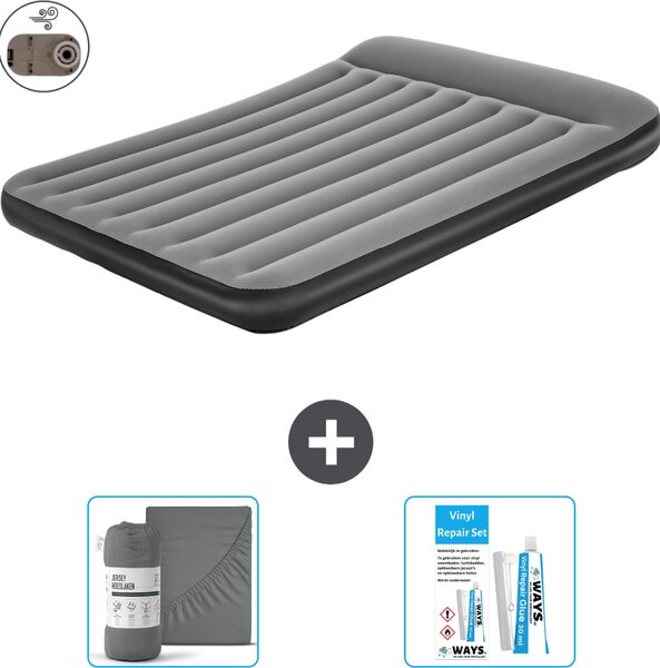 Materasso gonfiabile Bestway - 2 persone - 152 x 203 x 30 cm - Grigio - Accessori inclusi