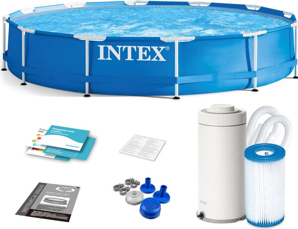 Piscina Intex Metal Frame - piscina fuori terra - Ø 366 x 76 cm - Con sistema di filtraggio