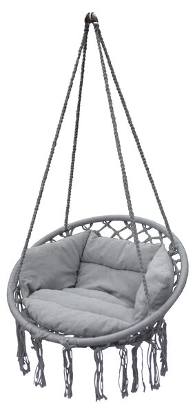 Poltrona sospesa Relax 80 x 60 cm - grigio chiaro - cesto sospeso con cuscino incluso per uso interno ed esterno