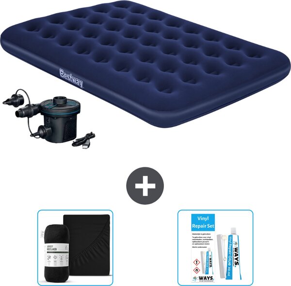 Materasso gonfiabile Bestway - Letto matrimoniale - 137 x 191 x 22 cm - Blu - Accessori inclusi