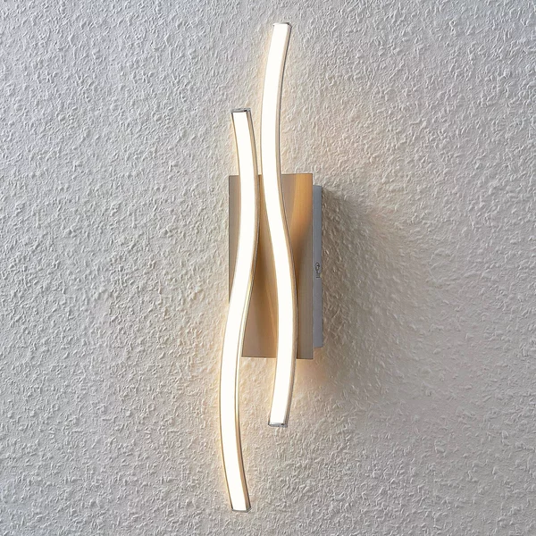 Applique da parete a LED Safia Lindby, Alluminio / Grigio / Zincato, Soggiorno / Sala da pranzo, Alluminio, Moderno, Applique a LED