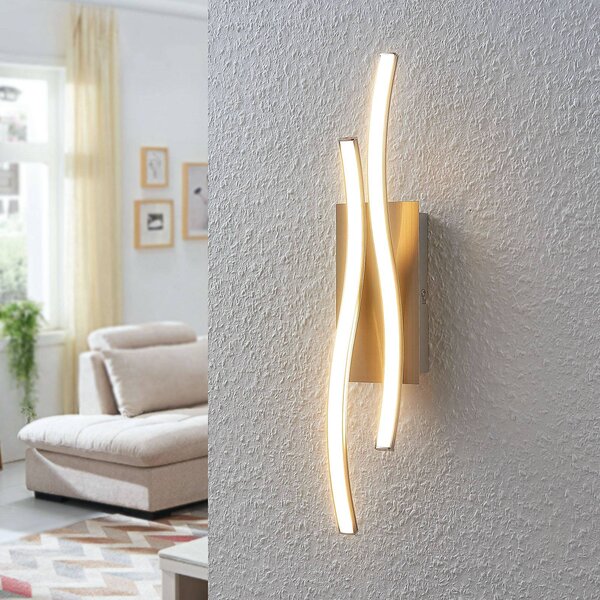 Applique da parete a LED Safia Lindby, Alluminio / Grigio / Zincato, Soggiorno / Sala da pranzo, Alluminio, Moderno, Applique a LED