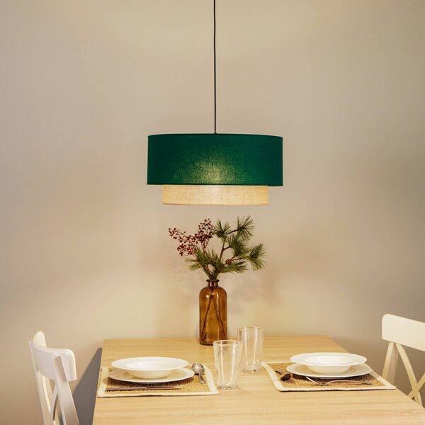 Lampada a sospensione Boho Duolla, dimmerabile, Verde, Camera da letto, Metallo, Lampada a sospensione