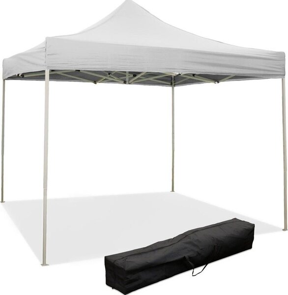 Gazebo richiudibile pieghevole 2 X 2 Bianco ricoperto in PVC impermeabile