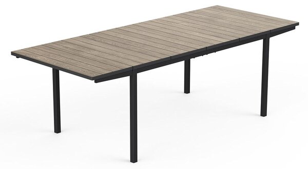 Tavolo Allungabile Interno-Esterno 162-233x94x75 cm Keter Porto Nova in Decocoat Graphite e Ashwood